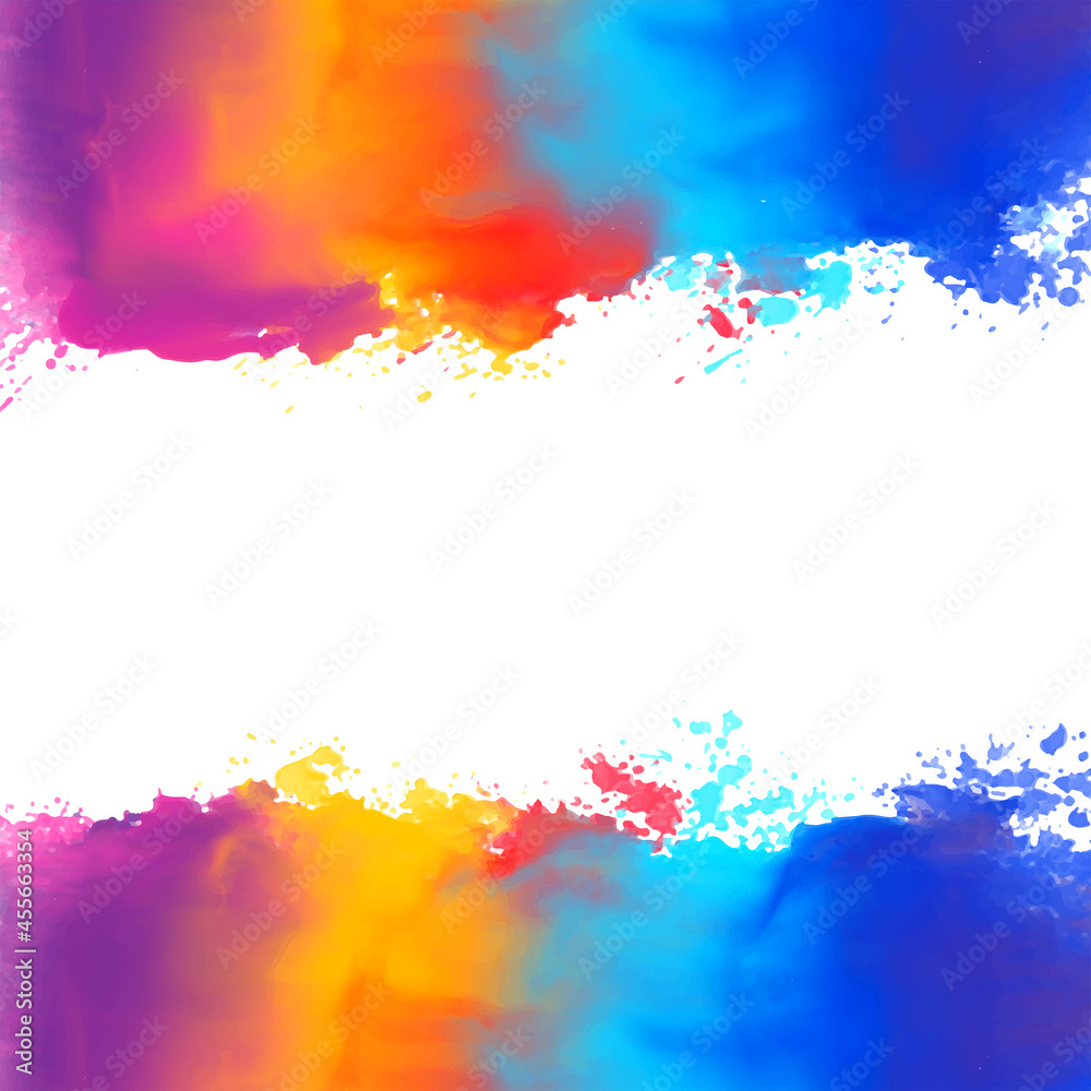 Obraz premium Vibrant watercolor copy space in violet orange sky and blue color