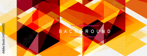 Color triangles composition, geometric abstract background. Techno or business concept, pattern for wallpaper, banner, background, landing page