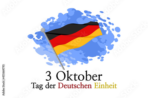 Translation  October 3  German Unity Day  vector illustration with national landmark. Suitable for greeting card  poster and banner