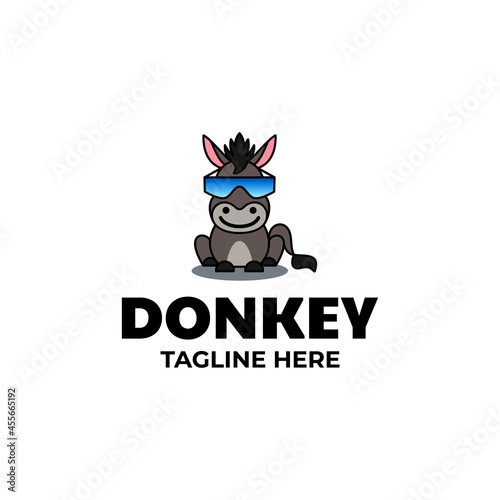 Simple Mascot Vector Logo Design shape Donkey