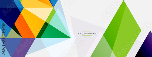 Color triangles composition, geometric abstract background. Techno or business concept, pattern for wallpaper, banner, background, landing page