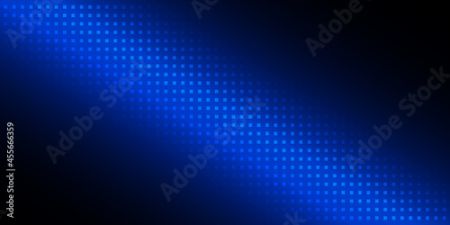 Abstract black and blue color hitech technology background with futuristic light pattern, squares shape, sportlight. Vector illustration.