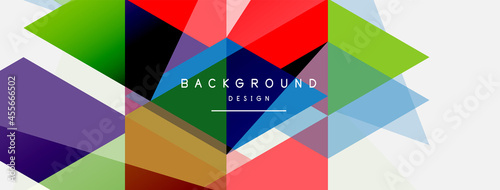 Color triangles composition, geometric abstract background. Techno or business concept, pattern for wallpaper, banner, background, landing page