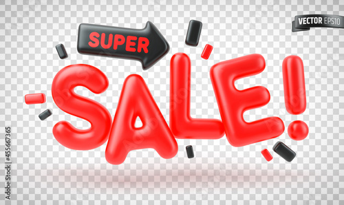 Texte "Super Sale !" vectoriel sur fond transparent