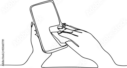 Hand of woman cleaning smartphone screen with alcohol prevent infection of covid virus