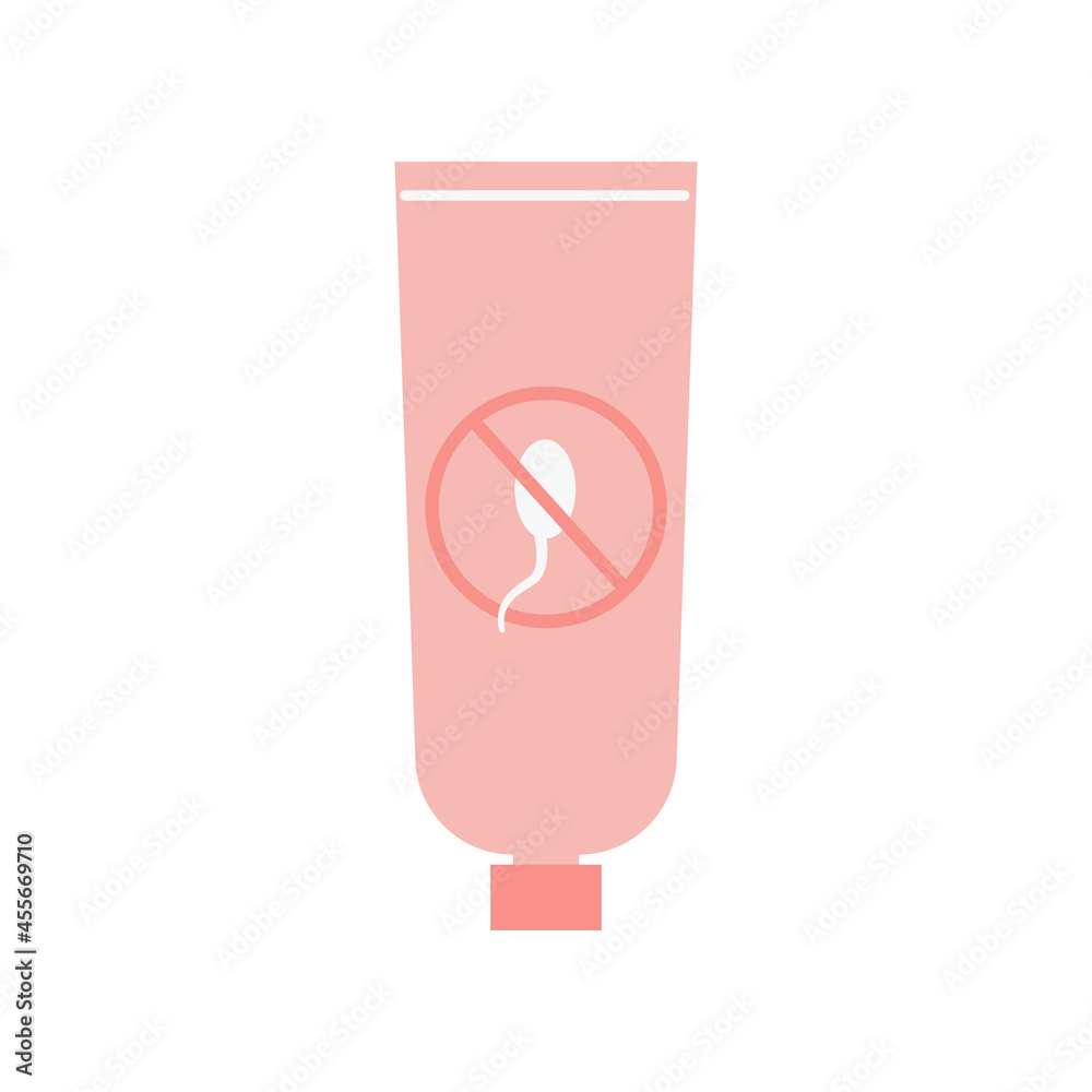 Female vaginal Spermicide or Contraceptive Gel in Tube. Women  contraception. Hormonal birth control medication colored flat style icon.  Vector element for safe sex isolated on white. Stock-Vektorgrafik | Adobe  Stock