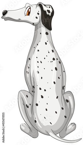 Dalmatian dog cartoon on white background