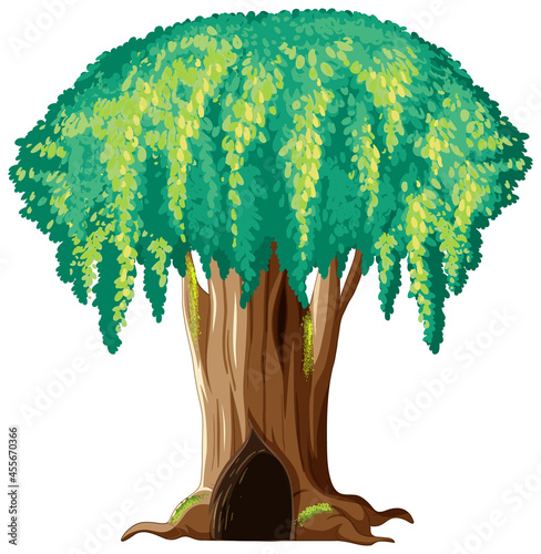 Fantasy huge tree on white background