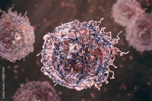 Cancer cells, 3D illustration photo