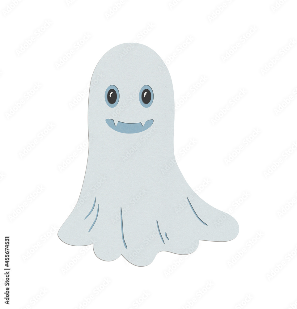 Smiling ghost Booo paper cut