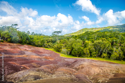The Seven coloured earths near Chamarel  Mauritius  Africa