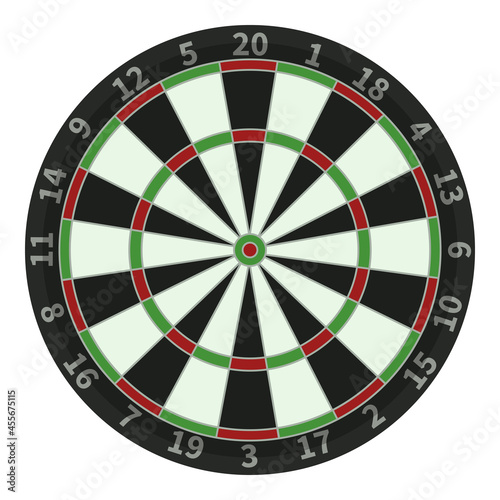 Vector Flat Icon of Darts Target with Points Marks