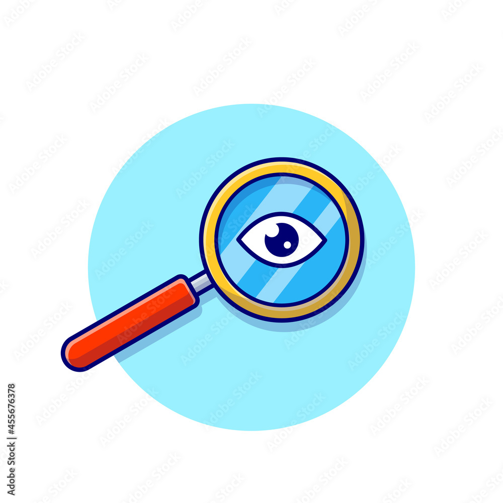 Vettoriale Stock Magnifying Glass Cartoon Vector Icon Illustration. Science  Object Icon Concept Isolated Premium Vector. Flat Cartoon Style | Adobe  Stock