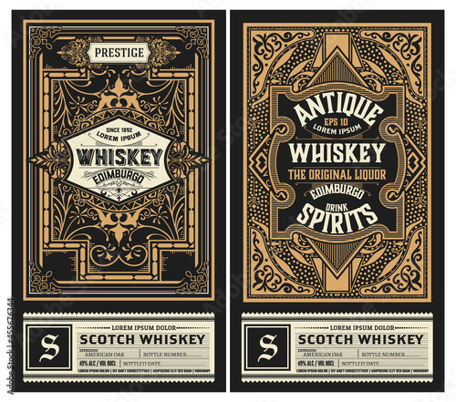 Set of 2 vintage labels for packing
