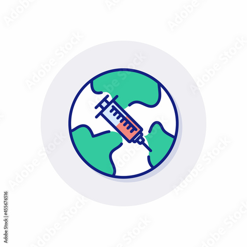Global Vaccination icon in vector. Logotype