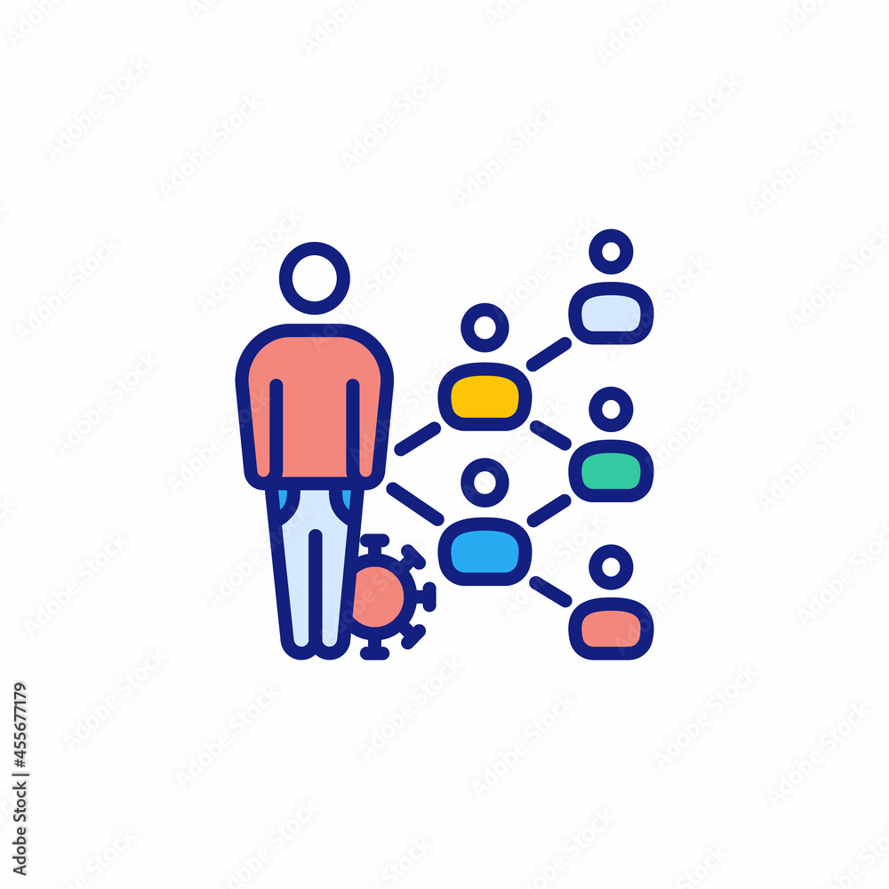Spreads From Person to Person icon in vector. Logotype Spreads From Person to Person icon in vector. Logotype