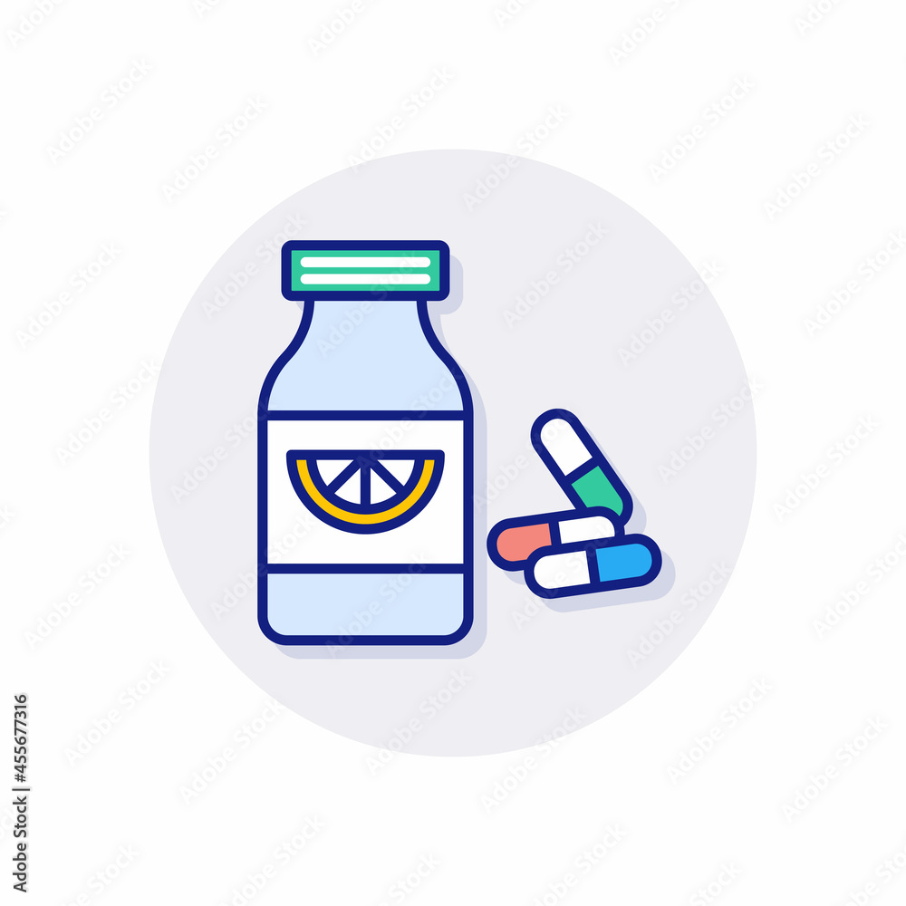 Obraz premium Vitamins icon in vector. Logotype