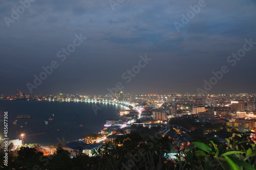 Pattaya city at night .The city is alive 24 hours a day.