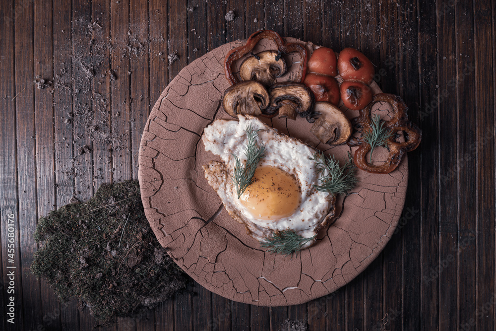 Style of cuisine- chicken egg is prepared for cooking