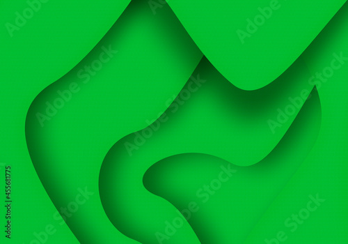 Fondo de capas verde superpuestas con sombra. photo