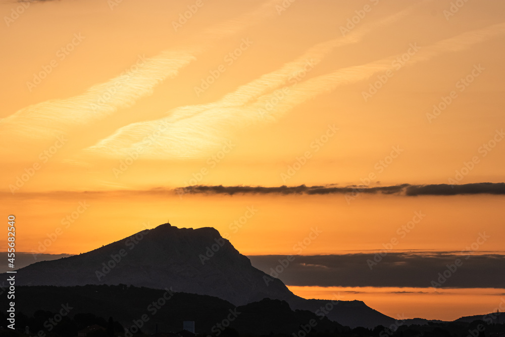 sunrise on the Sainte Victoire mountain
