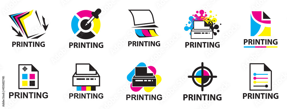 Vector logo of the printing house, photocopies Vector logo of the printing house, photocopies