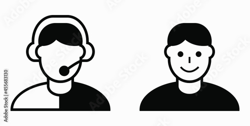 On line assistant consultant. Adviser. Advisor. Counselor. Counsellor. Consultor. Assistant. Operator. Vector icon.