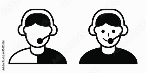 On line assistant consultant. Adviser. Advisor. Counselor. Counsellor. Consultor. Assistant. Operator. Vector icon.