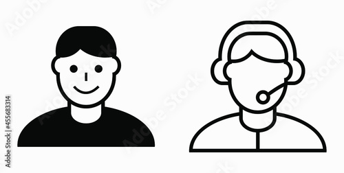 On line assistant consultant. Adviser. Advisor. Counselor. Counsellor. Consultor. Assistant. Operator. Vector icon.