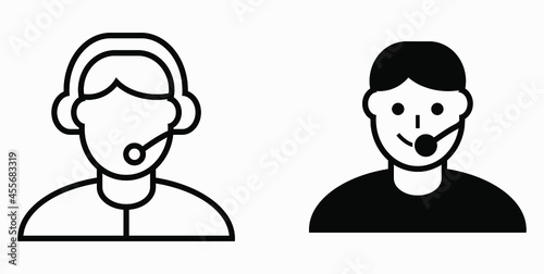 On line assistant consultant. Adviser. Advisor. Counselor. Counsellor. Consultor. Assistant. Operator. Vector icon.