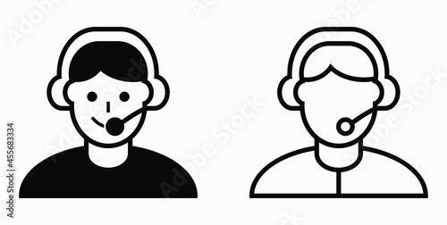 On line assistant consultant. Adviser. Advisor. Counselor. Counsellor. Consultor. Assistant. Operator. Vector icon.