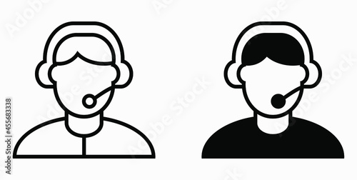 On line assistant consultant. Adviser. Advisor. Counselor. Counsellor. Consultor. Assistant. Operator. Vector icon.