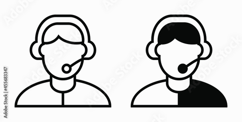 On line assistant consultant. Adviser. Advisor. Counselor. Counsellor. Consultor. Assistant. Operator. Vector icon.