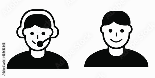 On line assistant consultant. Adviser. Advisor. Counselor. Counsellor. Consultor. Assistant. Operator. Vector icon.