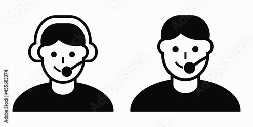 On line assistant consultant. Adviser. Advisor. Counselor. Counsellor. Consultor. Assistant. Operator. Vector icon.