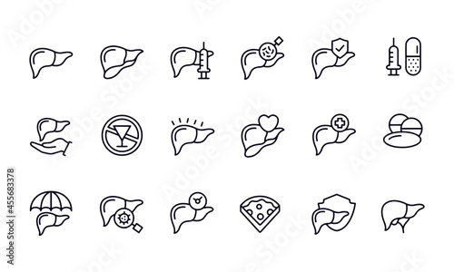  Liver icon set vector design 