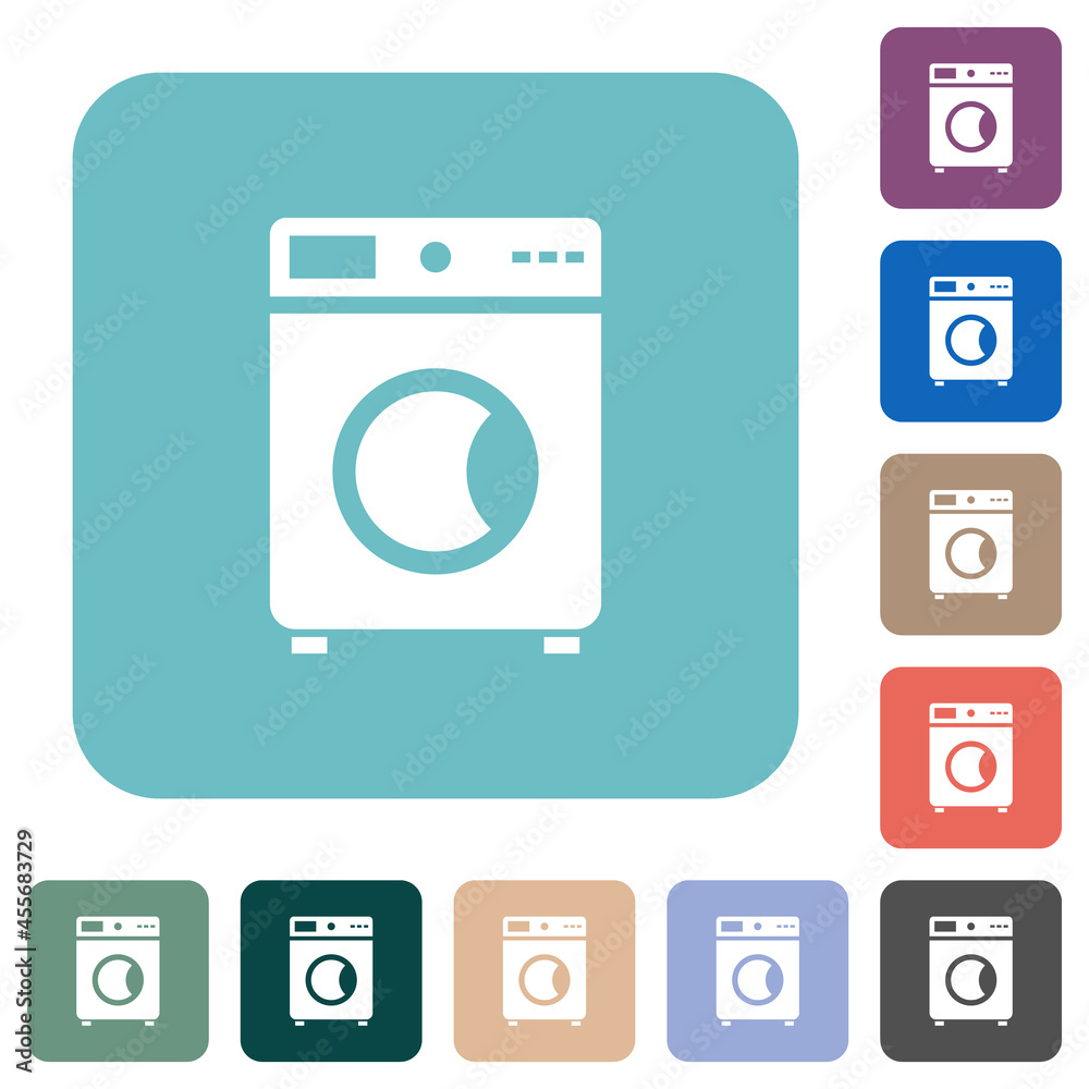 Washing machine rounded square flat icons