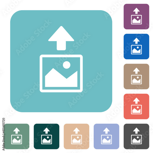 Upload image rounded square flat icons