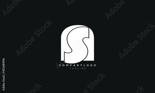 SN, NS, Abstract initial monogram letter alphabet logo design