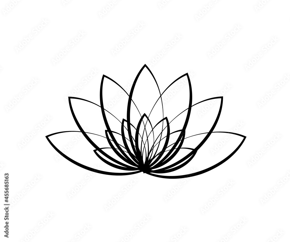 Lotus on a white background. Symbol. Vector illustration. Lotus on a white background. Symbol. Vector illustration.