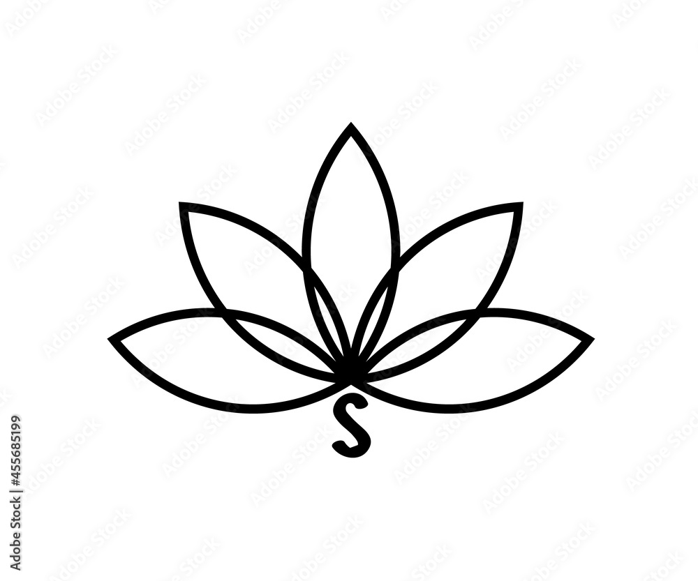 Lotus on a white background. Symbol. Vector illustration. Lotus on a white background. Symbol. Vector illustration.