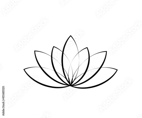 Lotus on a white background. Symbol. Vector illustration.