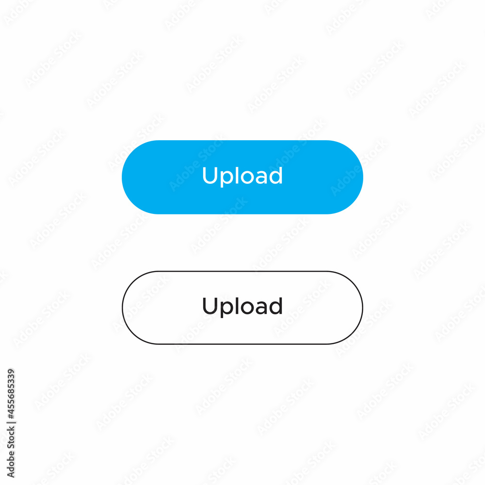 Upload Button Icon Vector in Flat Style Upload Button Icon Vector in Flat Style