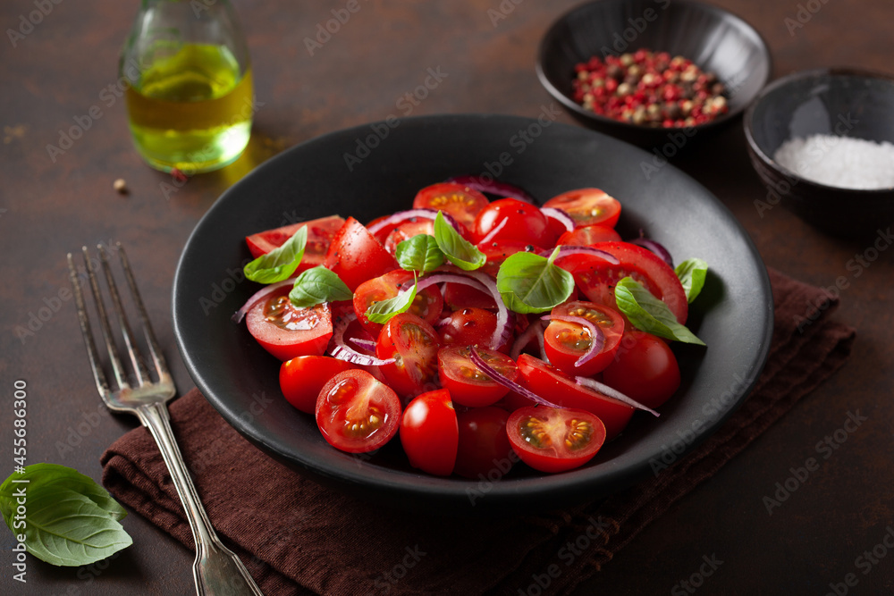 healthy tomato salad with onion basil olive oil and balsamic vinegar healthy tomato salad with onion basil olive oil and balsamic vinegar