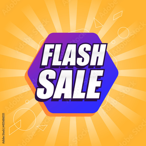 Flash sale marketing banner. Graphic design vector for business. Black Friday sale advertisement. Discount banner.