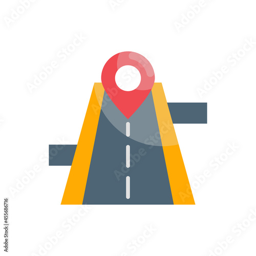 Road vector flat icon style illustration. Eps 10 file