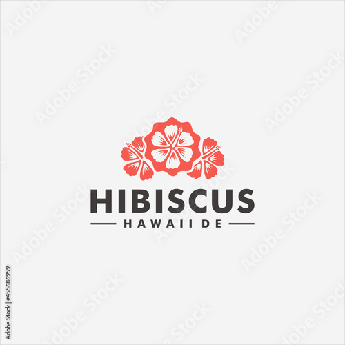 Hibiscus flower logo template design vector