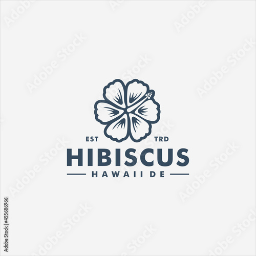 Hibiscus flower logo template design vector