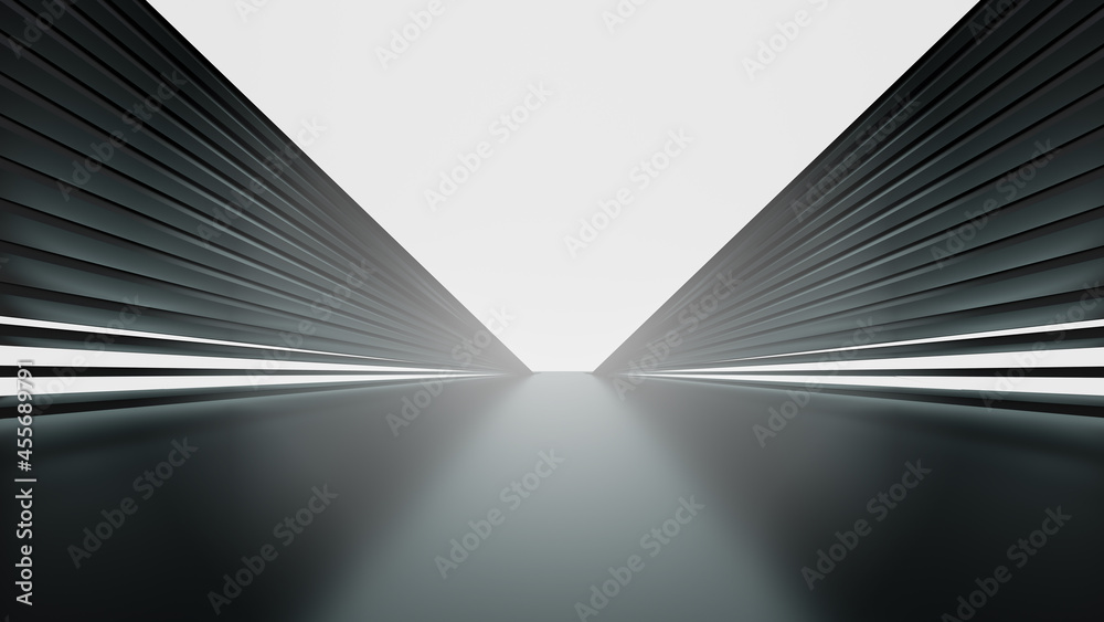 Abstract Futuristic empty floor and room Sci-Fi Corridor With light for showcase,room,interior,display products.Modern Future cement floor and wall background technology interior concept.3d render