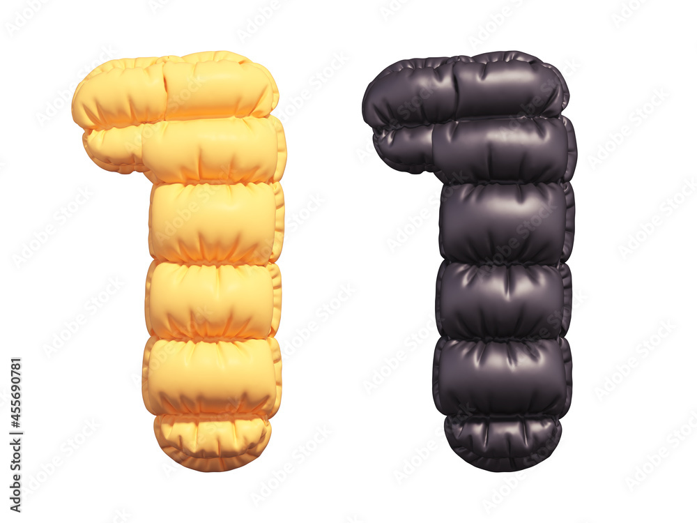 Puffer font. Yellow and Black. Number 1. Puffer font. Yellow and Black. Number 1.